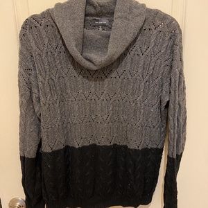 Gray and black Med Tall sweater LIMITED cowl neck